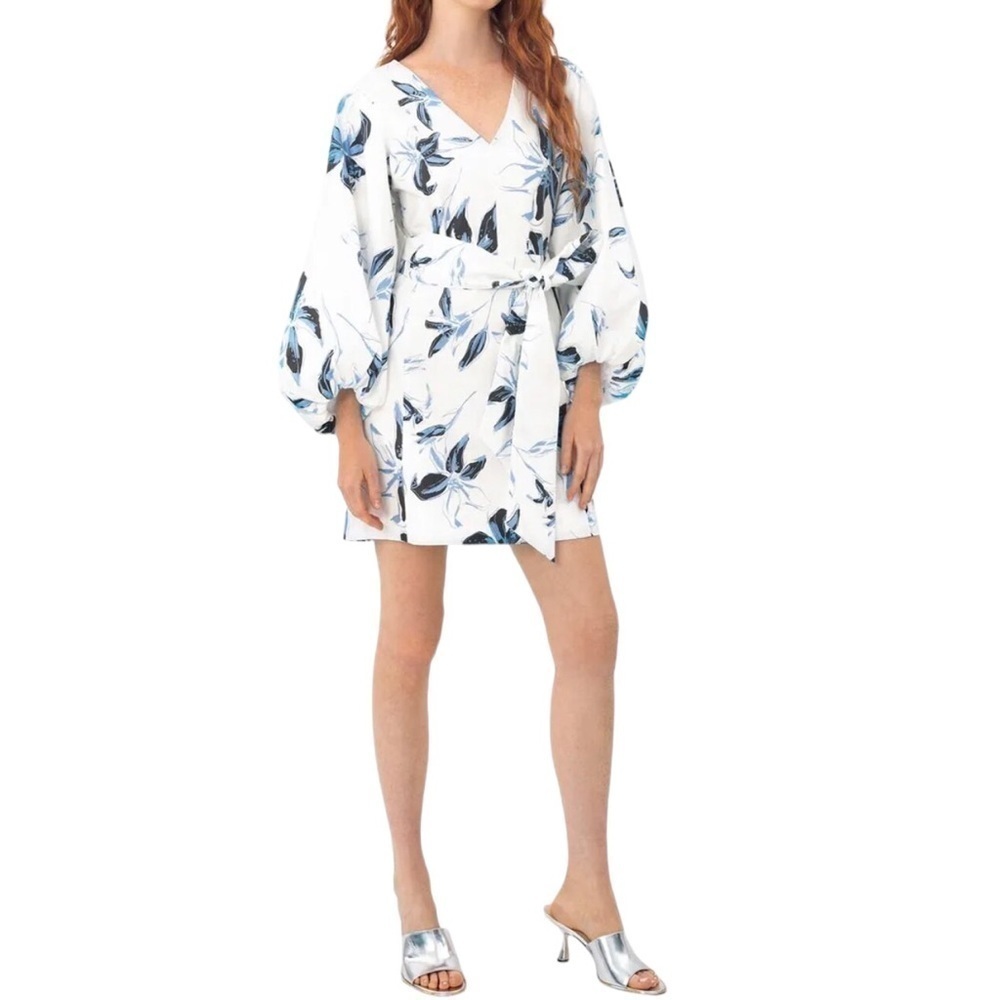 Tanya Taylor NWT Loretta Floral Short Dress Size 4 Blue White
